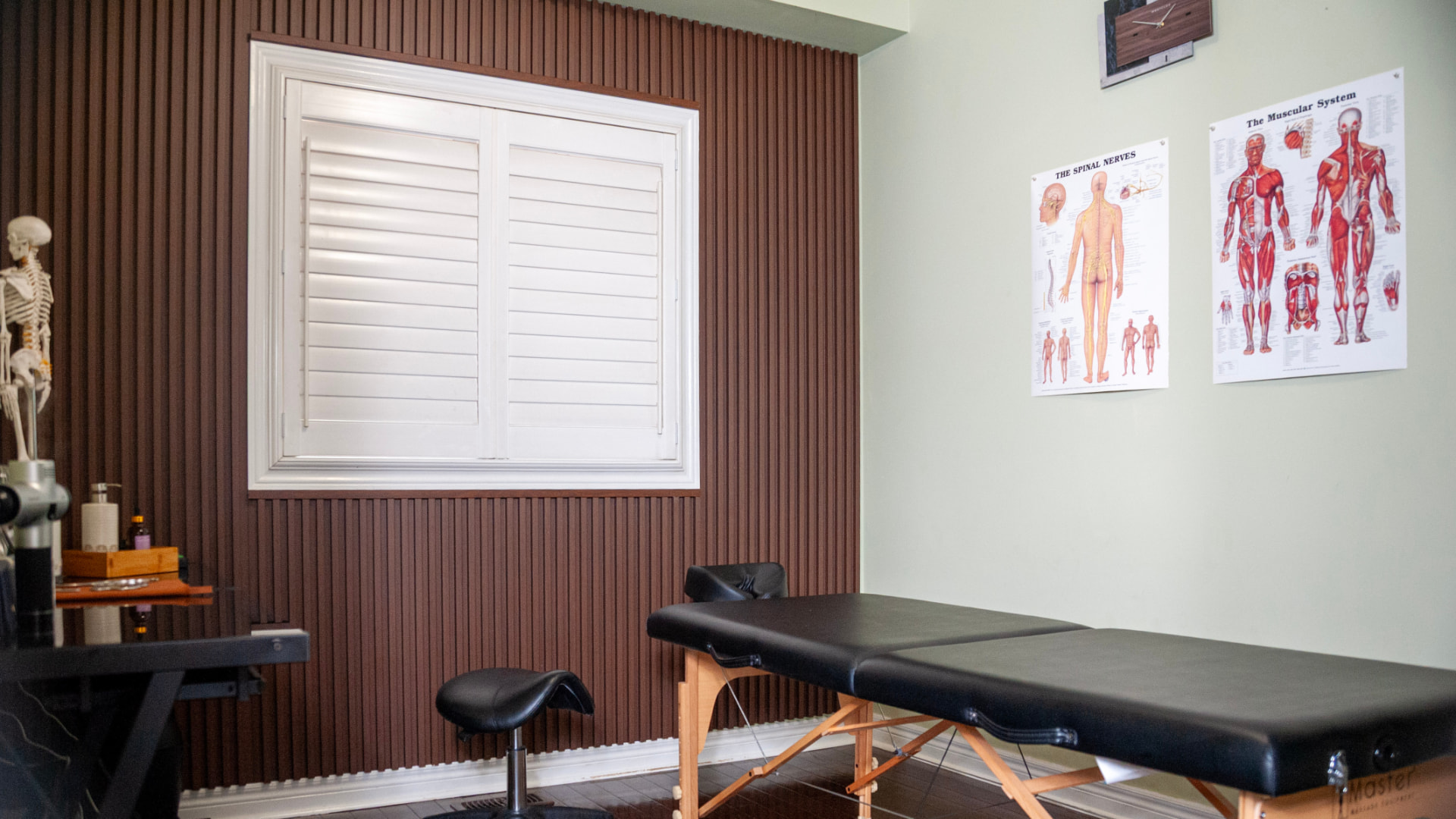 Assessment step of a therapeutic massage session at Muscle Masters Therapy
