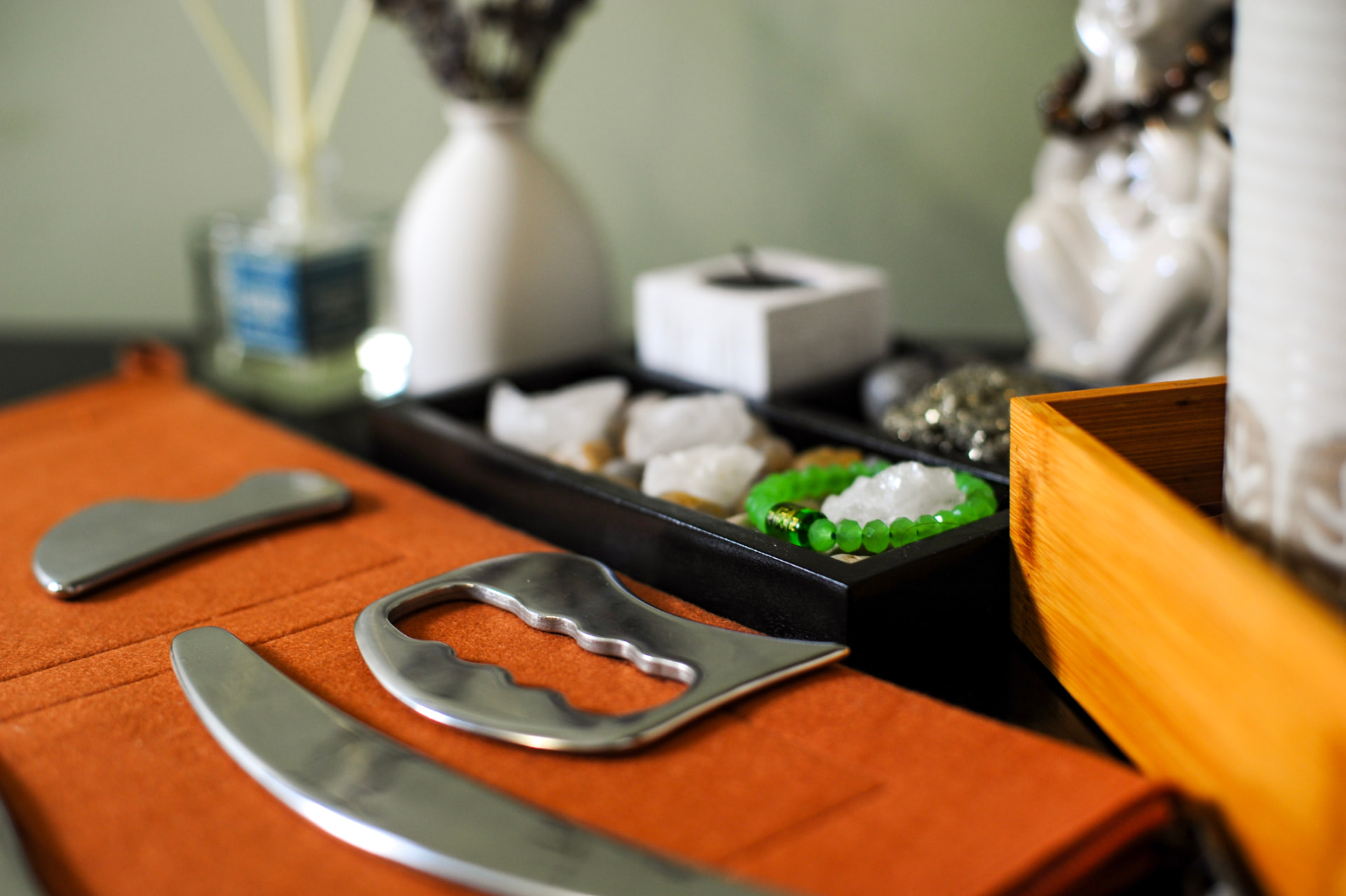 Stainless steel IASTM tools used for sports recovery at Muscle Masters Therapy